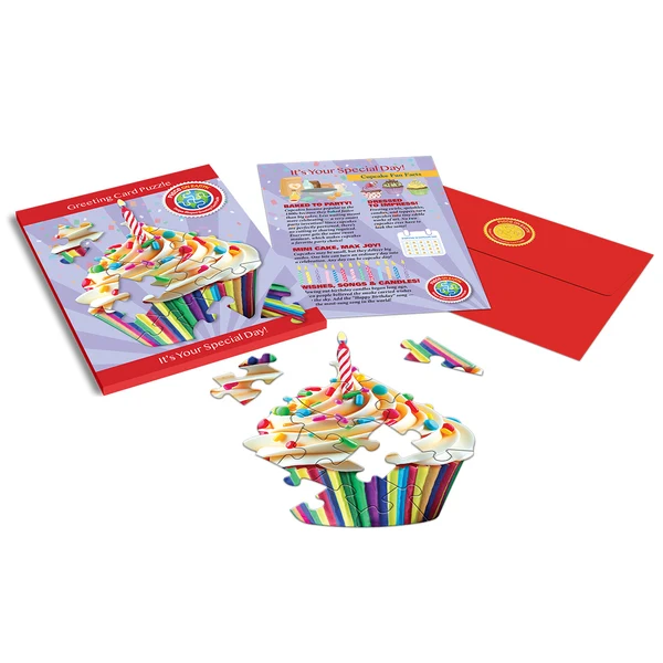 Madd Capp - Jigsaw Puzzle Greeting Card - Cupcake 12 Piece & Envelope - Image 2