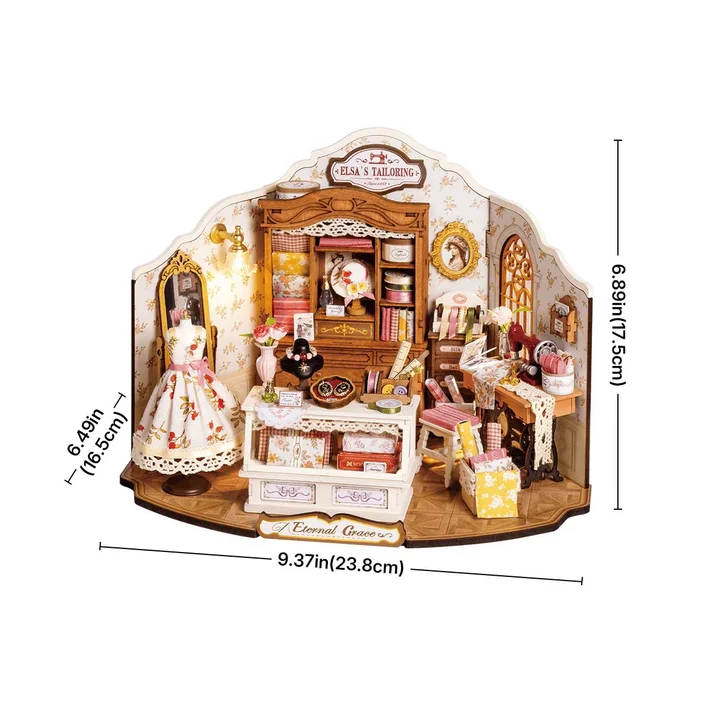 Robotime - Elsa's Tailoring DIY Miniature House Kit - Image 4