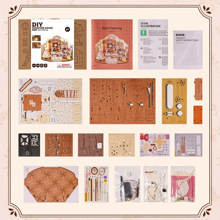 Robotime - Elsa's Tailoring DIY Miniature House Kit - Image 5