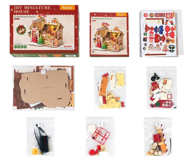 Robotime - Gingerbread House DIY Miniature Kit - Image 4