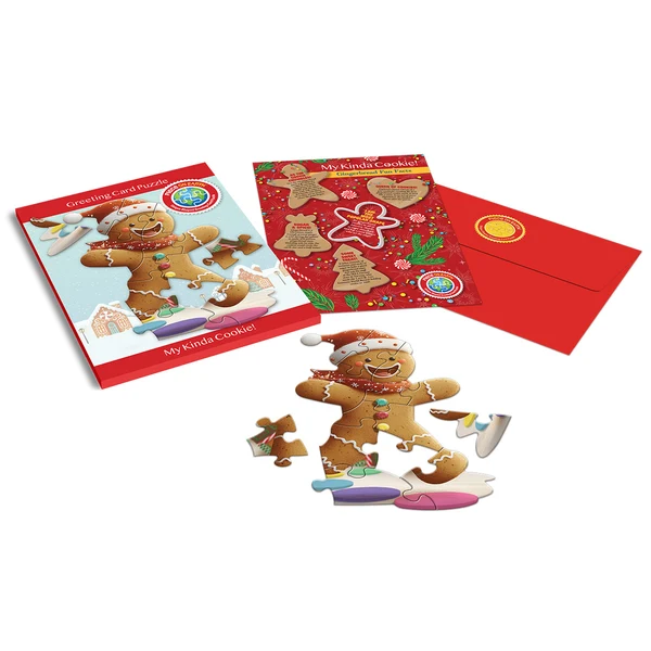 Madd Capp - Jigsaw Puzzle Greeting Card - Gingerbread Man 12 Piece & Envelope - Image 2