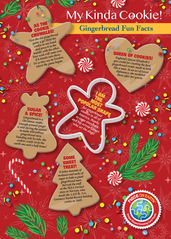 Madd Capp - Jigsaw Puzzle Greeting Card - Gingerbread Man 12 Piece & Envelope - Image 3
