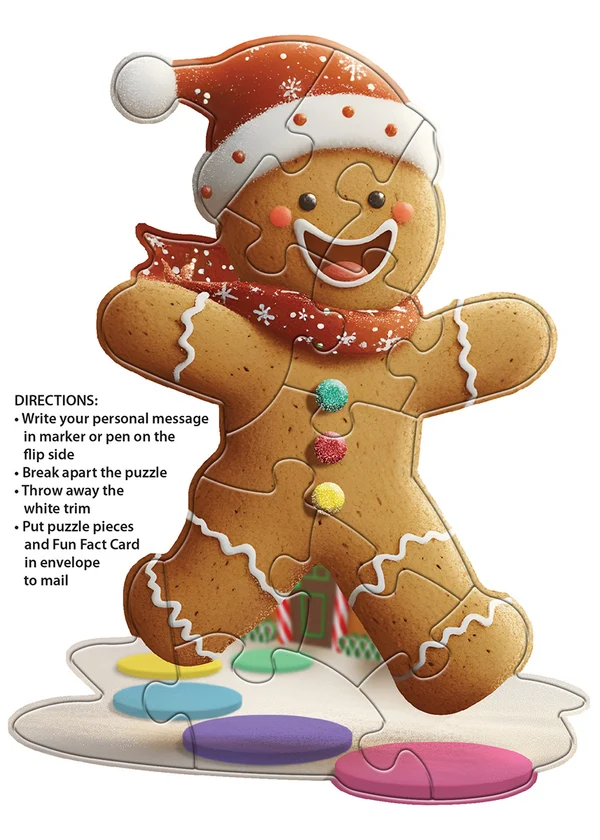 Madd Capp - Jigsaw Puzzle Greeting Card - Gingerbread Man 12 Piece & Envelope - Image 5