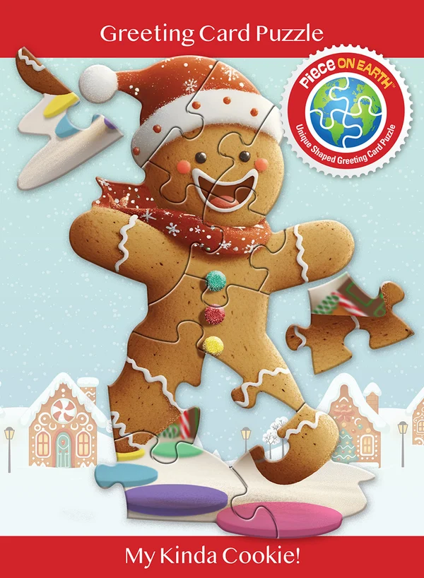 Madd Capp - Jigsaw Puzzle Greeting Card - Gingerbread Man 12 Piece & Envelope