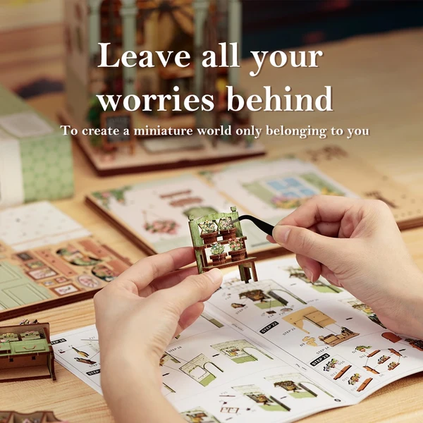 CuteBee - Green Life Bookshop DIY Miniature House Kit - Image 3
