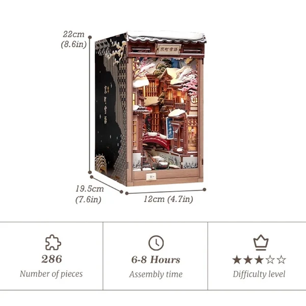 CuteBee - Kyoto Snow Whisper DIY Book Nook Kit - Image 2
