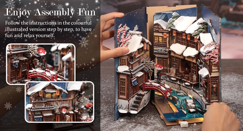 CuteBee - Kyoto Snow Whisper DIY Book Nook Kit - Image 4