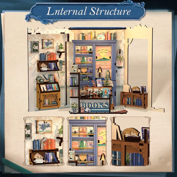 CuteBee - Literature Bookstore DIY Book Nook Kit - Image 4