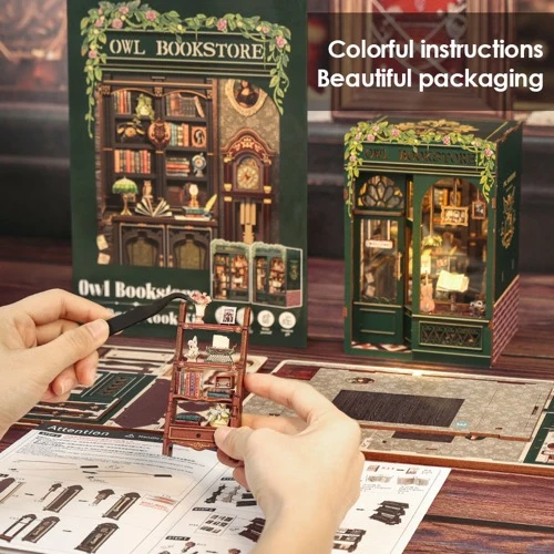 CuteBee - Owl Bookstore DIY Book Nook Kit - Image 4