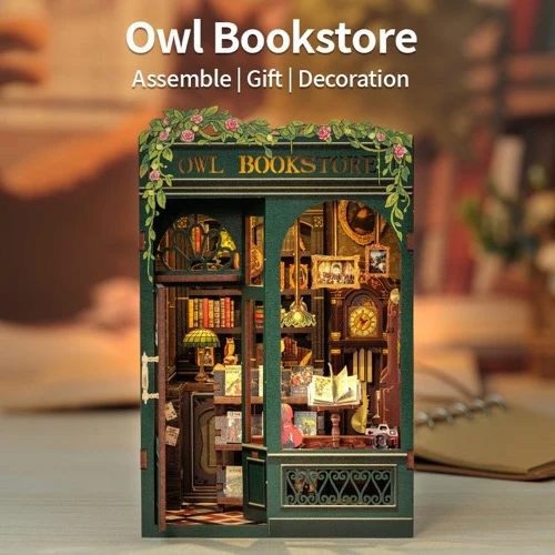 CuteBee - Owl Bookstore DIY Book Nook Kit