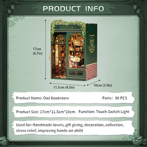 CuteBee - Owl Bookstore DIY Book Nook Kit - Image 5