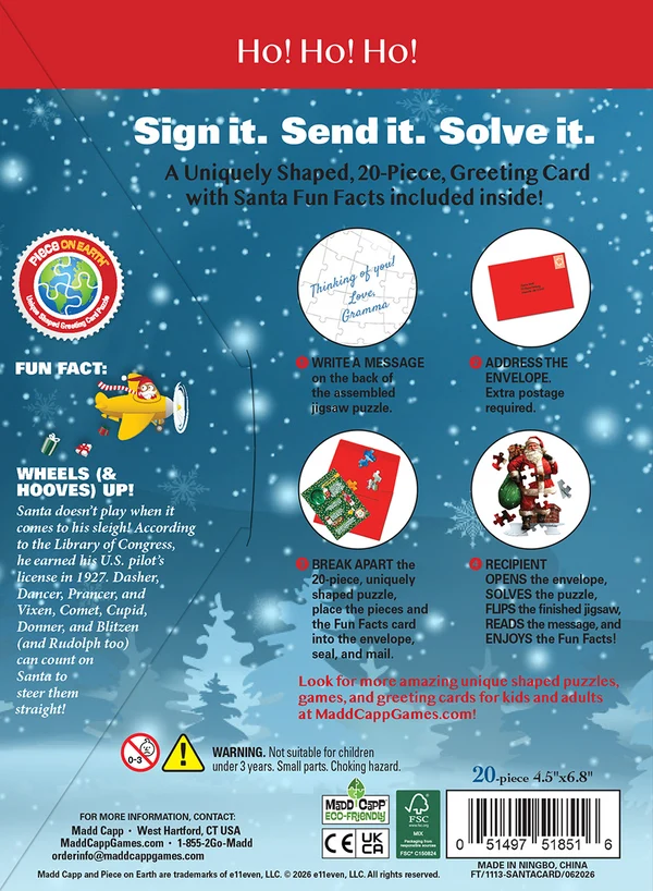 Madd Capp - Jigsaw Puzzle Greeting Card - Santa 20 Piece & Envelope - Image 4
