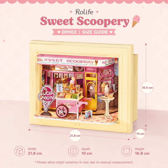 Robotime Sweet Scoopery Ice Cream Light Up Story Frame Puzzle - Image 2