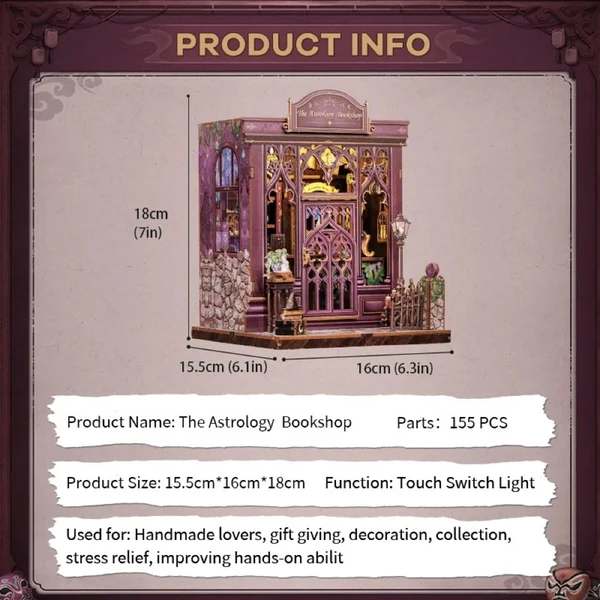 CuteBee - The Astrology Bookshop DIY Miniature House Kit - Image 5