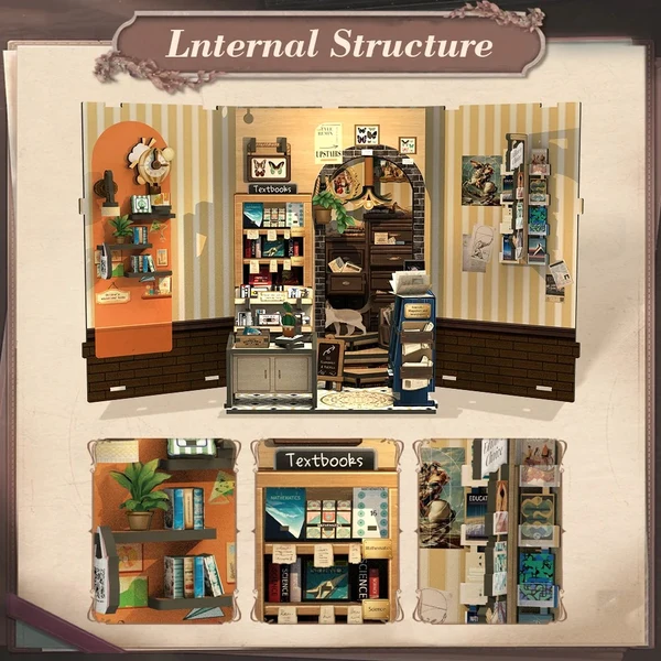 CuteBee - The Scholar's Bookstore DIY Book Nook Kit - Image 3