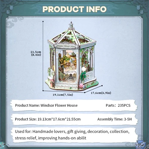 CuteBee - Windsor Flower House DIY Miniature House Kit - Image 7