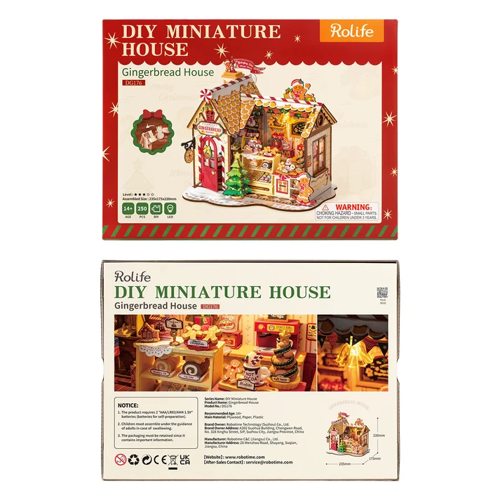 Robotime - Gingerbread House DIY Miniature Kit - Image 5